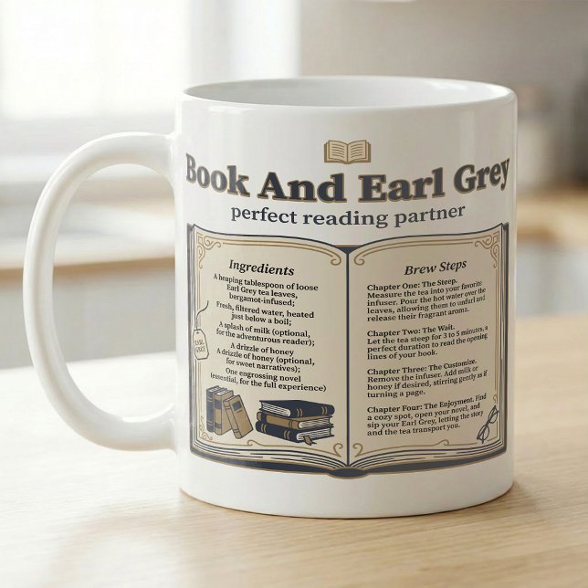 Mug Recette de livre et de thé Earl Grey (Créateur téléchargé)