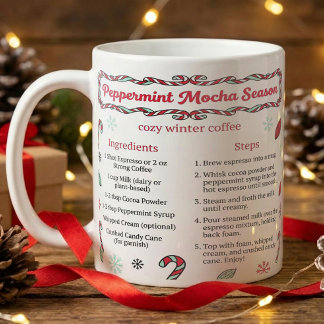 Mug Recette de Mocha à la Menthe de Noël
