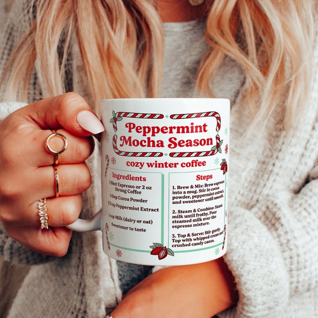 Mug Recette de Mocha à la Menthe Poivrée d'Hiver (Créateur téléchargé)