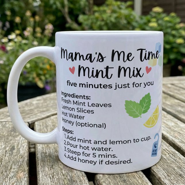 Mug Recette de pause thé citron menthe pour les mamans (Créateur téléchargé)