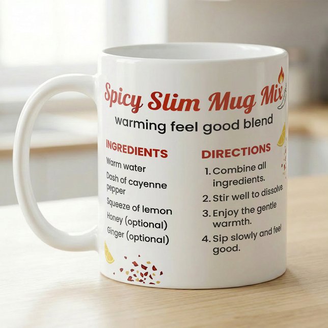 Mug Recette de thé au citron et au cayenne avec du mie (Créateur téléchargé)