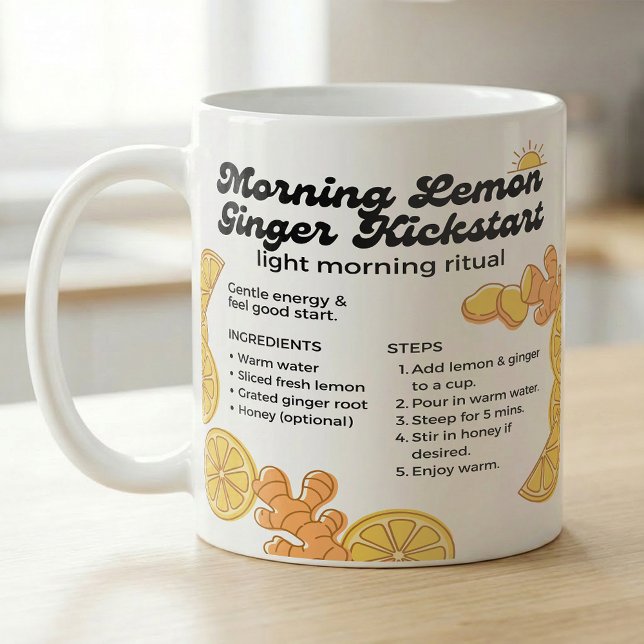 Mug Recette de thé au citron et au gingembre pour un c (Créateur téléchargé)