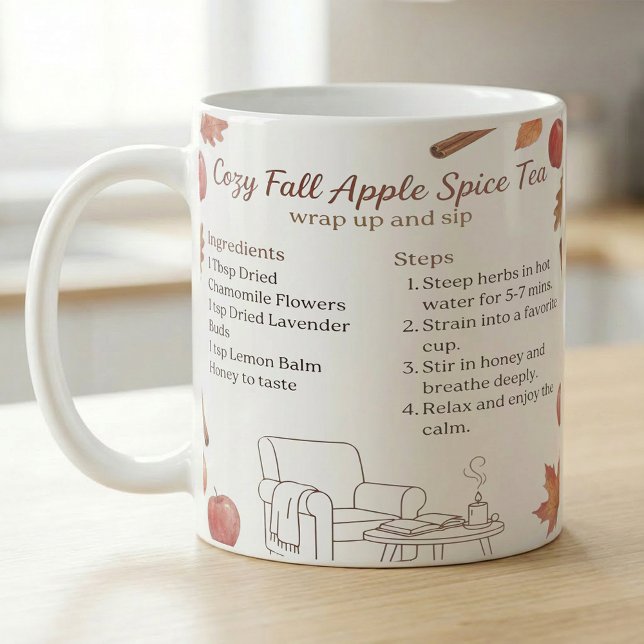 Mug Recette de thé aux pommes épicées d'automne (Créateur téléchargé)