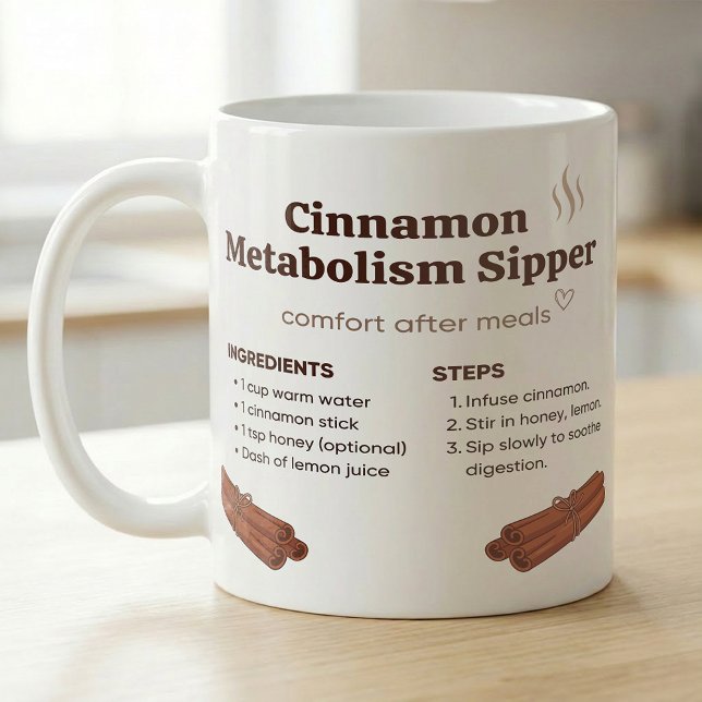 Mug Recette de thé chaud à la cannelle après le dîner (Créateur téléchargé)