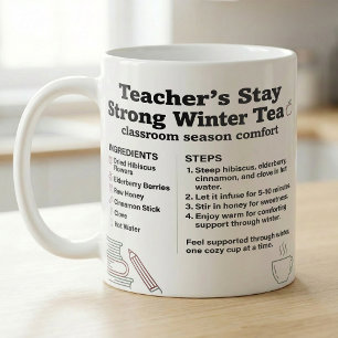 Mug Recette de thé d'hiver pour enseignant pour des jo
