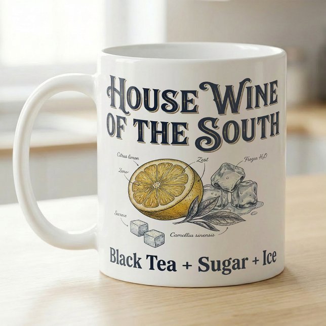 Mug Recette de thé sucré Maison vinicole du Sud (Créateur téléchargé)