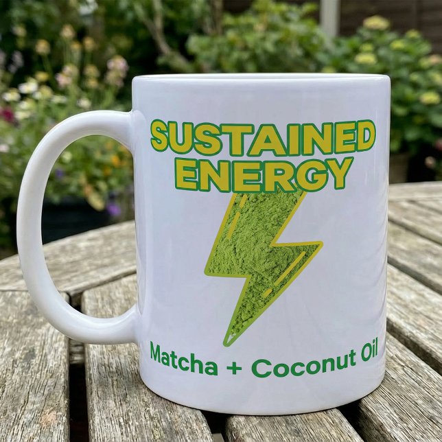 Mug Recette d'énergie soutenue à l'huile de coco Match (Créateur téléchargé)