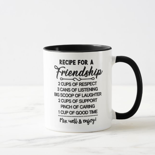 Mug Recette Inspirante Pour Une Amitié (Droite)