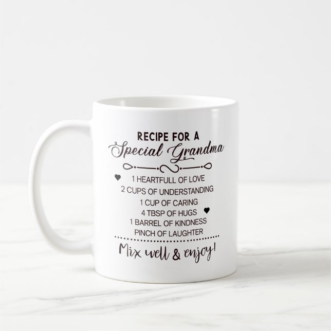 Mug Recette pour un cadeau de fête des mères spécial g (Gauche)