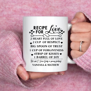 Mug Recette pour un mariage heureux, cadeau de Fête de
