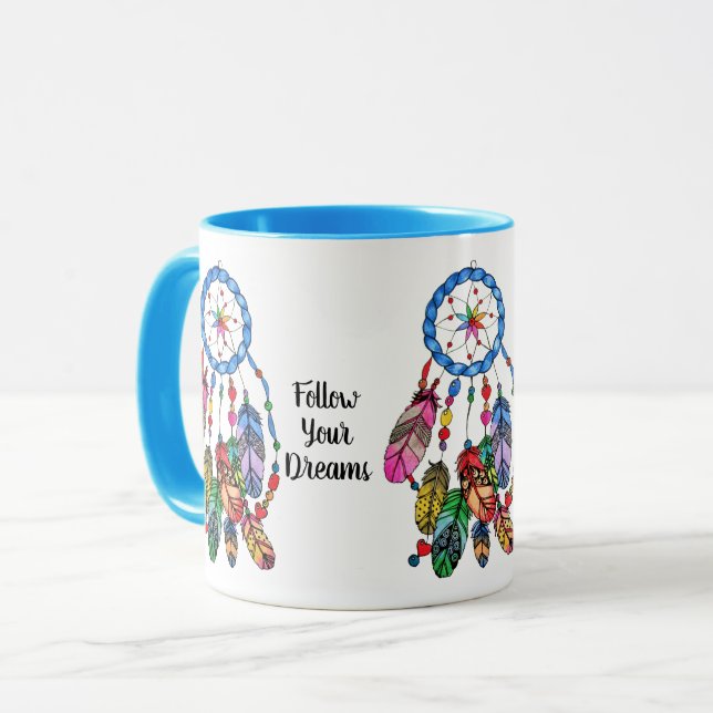 Mug Receveur magnifique de rêve d'arc-en-ciel (Devant gauche)