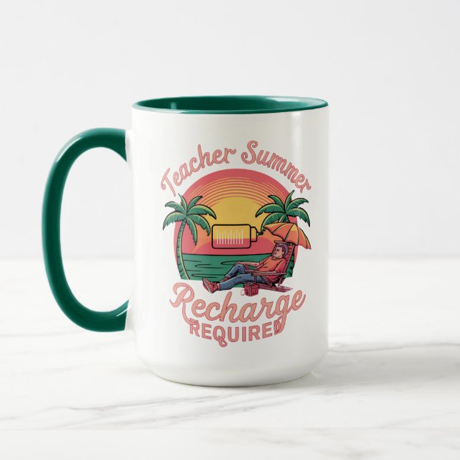 Mug Recharge d'été pour enseignants requis dernier jou (Gauche)