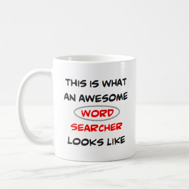 Mug recherche de mots, génial (Gauche)