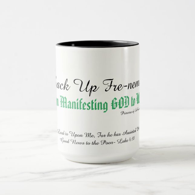 Mug Recherche d'une raison de féliciter un DIEU ? (Centre)