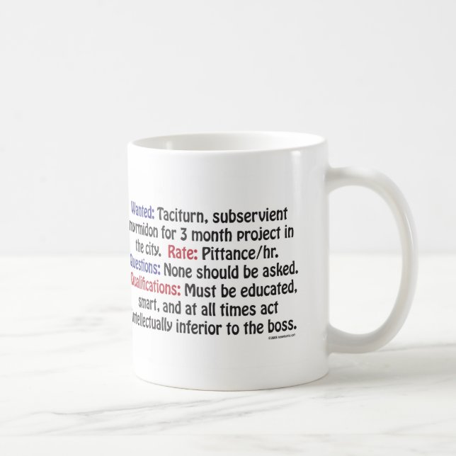 Mug Recherché : Myrmidon taciturne et subalterne (Droite)