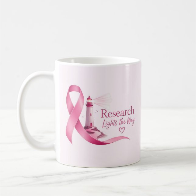 Mug Recherche sur le Ruban Rose de Sensibilisation au  (Gauche)