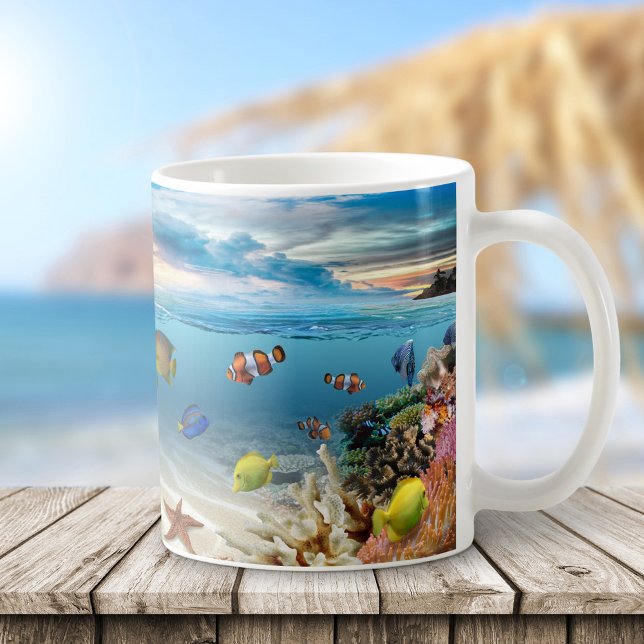 Mug Récif De Corail Sous-Marin Avec Poisson Tropical (Créateur téléchargé)