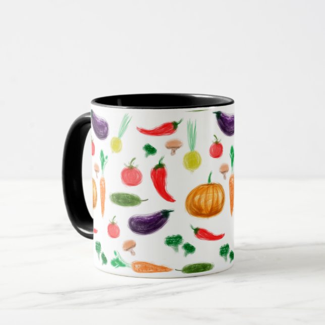 Mug Récolte légumes tomate poivre carottes champignon  (Devant gauche)