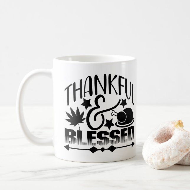 Mug Reconnaissant & Bénis (Avec donut)