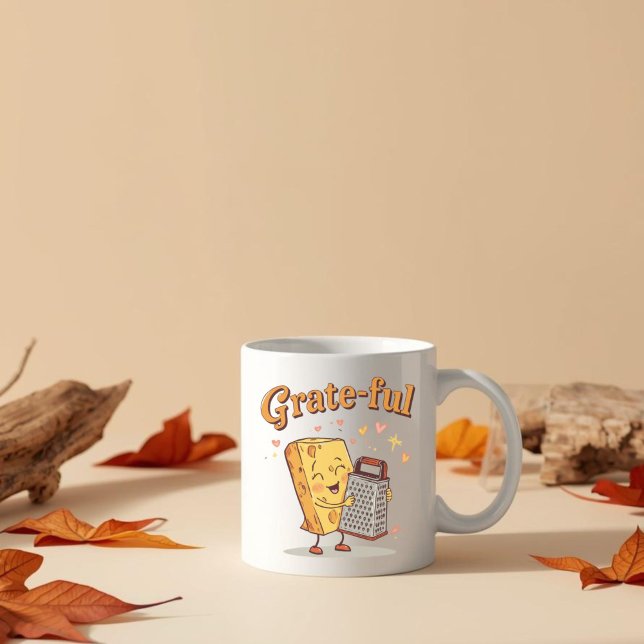 Mug Reconnaissant - Fromage mignon et râpe de Thanksgi (Créateur téléchargé)