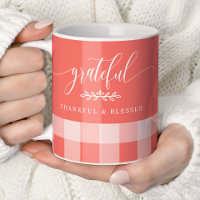 Reconnaissant Merci Bénie Corail et Plaid Blanc