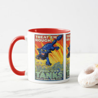 Mug Recrutement Militaire Vintage avec un Chat Sauvage