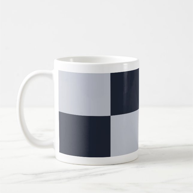 Mug Rectangles marine et gris (Gauche)