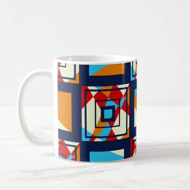 Mug Rectangles of colorful pieces. Trendy seamless pat (Gauche)