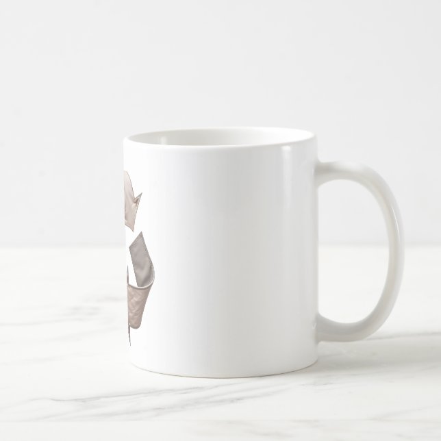 Mug Recycler le symbole en blanc (Droite)
