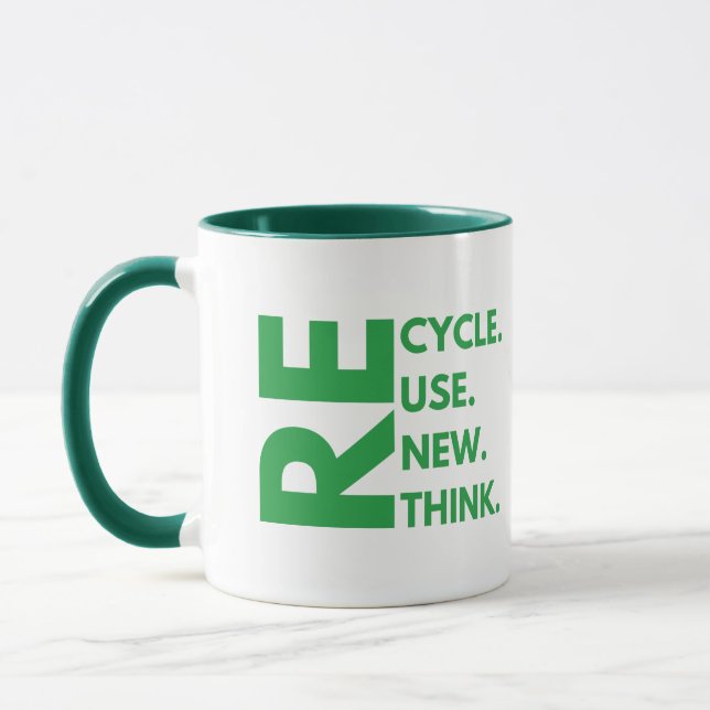 Mug Recycler Réutiliser Renouveler Repenser Jour de la (Gauche)