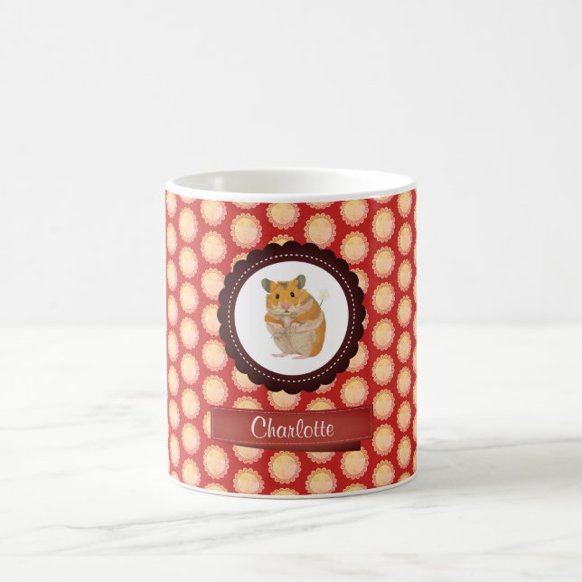 Mug Red Ajouter Votre Nom Hamster (Centre)