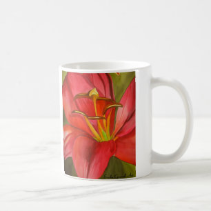 Mug Red Alert Lily aquarelle peinture de fleur