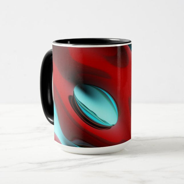 Mug Red and Aqua Abstract (Devant gauche)