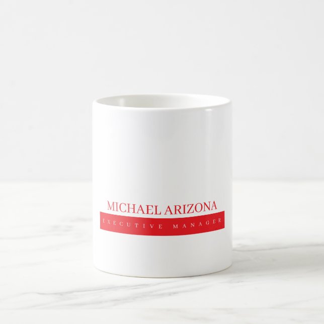 Mug Red Black & White Minimalist Simple Plain Modern (Centre)