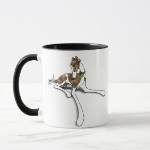 Mug Red Brindle Greyhound Illustration d'art original