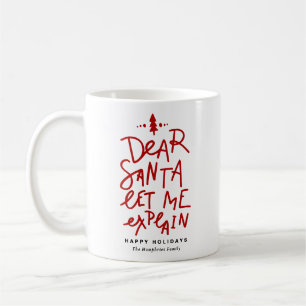 Mug Red Cher Père Noël Laissez-moi expliquer Noël drôl