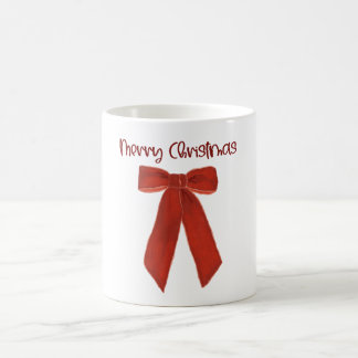 Mug Red Christmas Bow with Merry Christmas Text