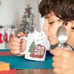 Mug Red Christmas Bus Tree Nom de l'enfant Love Père N<br><div class="desc">Red Christmas Bus Tree Nom de l'enfant Love Père Noël. Personnalisez le texte selon vos besoins.</div>