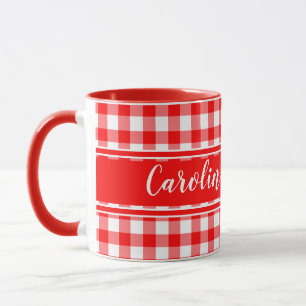 Mug Red Country En vichy Décor Agritourisme Personnali