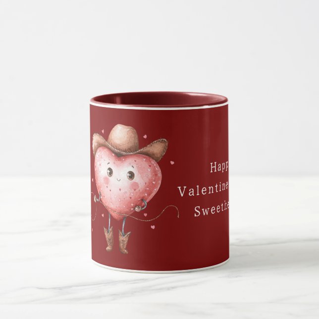 Mug Red Cowgirl Hat Boots Heart Valentine's Day (Centre)