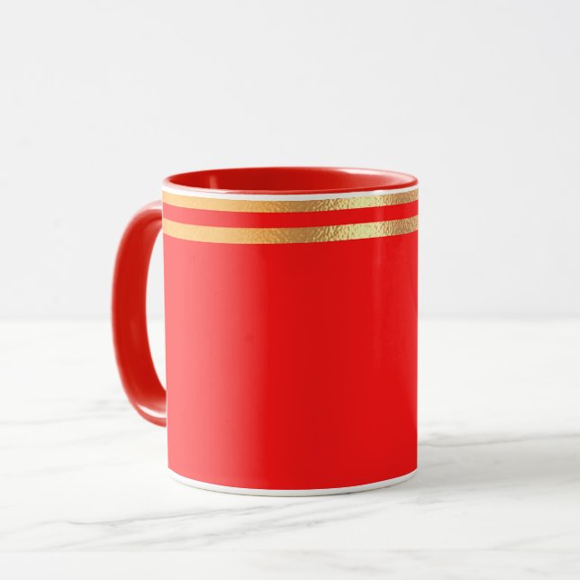 Mug Red et Gold Rimmed (Devant gauche)