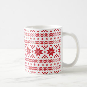 Mug Red Fair Isle Motif
