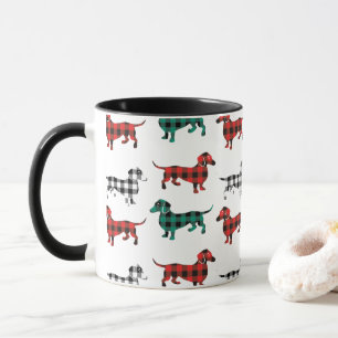 Mug Red Flannel Noël Dachshunds
