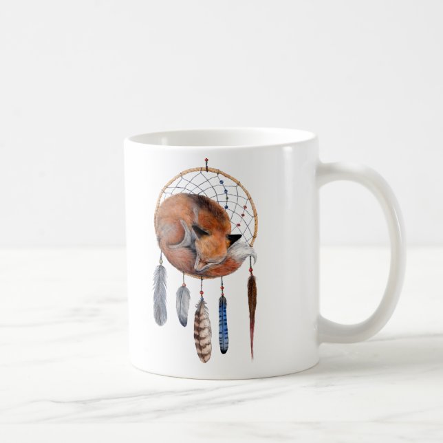 Mug Red Fox dormant sur Dreamcatcher (Droite)