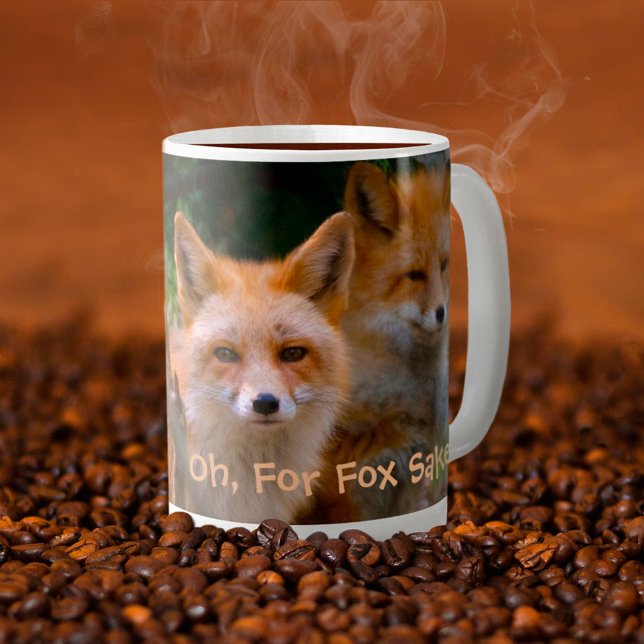 Mug Red Fox Family Nature Lover Texte personnalisé (Créateur téléchargé)
