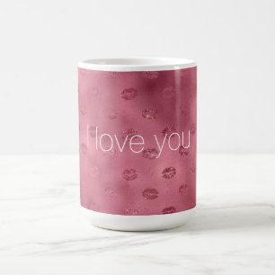 Mug Red Glitzy Lips Love