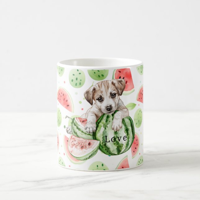 Mug Red Green White Watermelons Dog   (Centre)