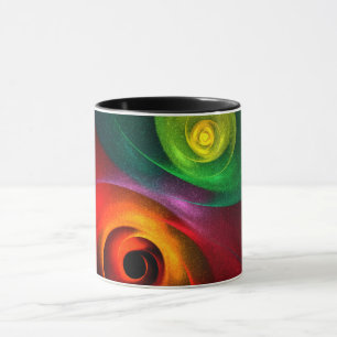 Mug Red Green Yin Yang Moderne Motif d'art Abstrait #2