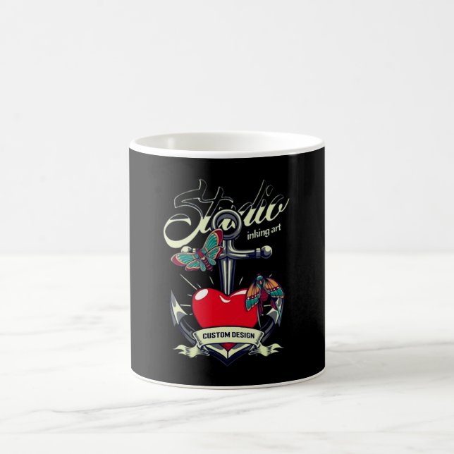 Mug Red Heart & Butterflies Studio Intendance Art (Centre)