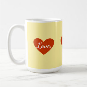 Mug Red Heart Love personnalisable